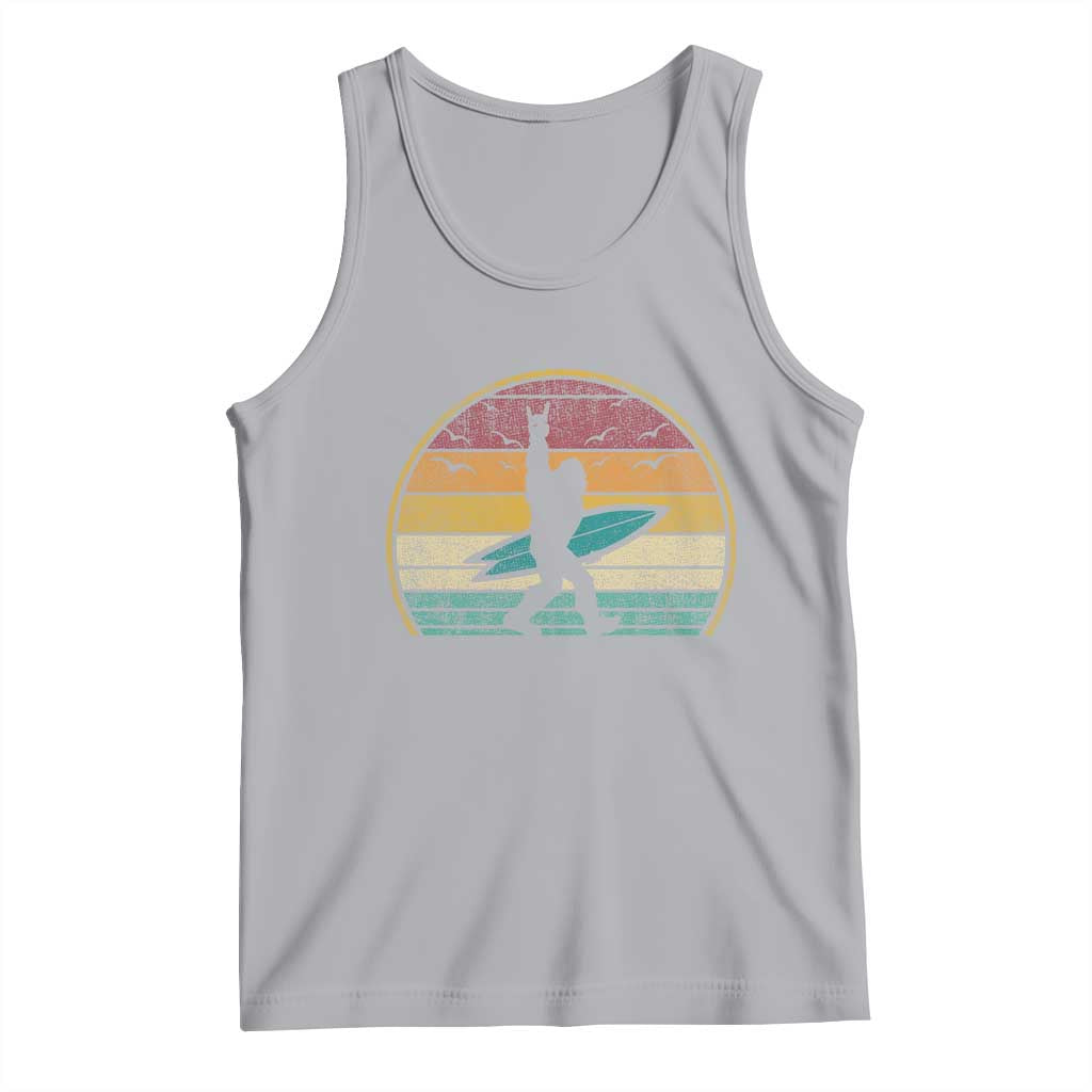 Vintage Bigfoot Surfing Tank Top Sasquatch Beach Vacation Retro Surf Sun Shaka TS10 Athletic Heather Print Your Wear