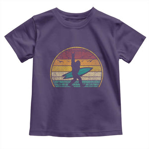 Vintage Bigfoot Surfing Toddler T Shirt Sasquatch Beach Vacation Retro Surf Sun Shaka TS10 Purple Print Your Wear