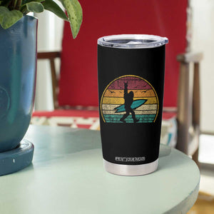 Vintage Bigfoot Surfing Tumbler Cup Sasquatch Beach Vacation Retro Surf Sun Shaka TS10 Print Your Wear