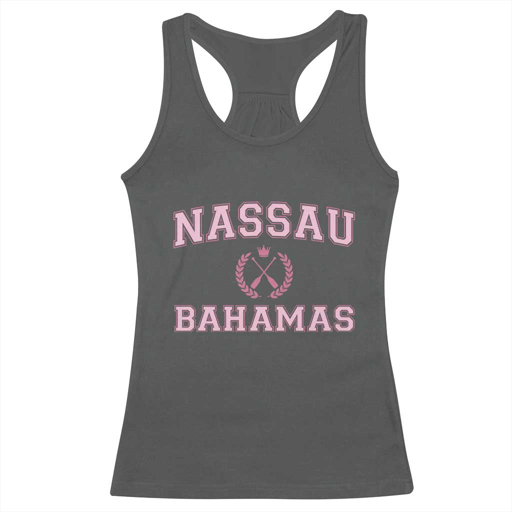 Nassau Souvenir Racerback Tank Top Bahamas Rowing Summer Vacation Girls Trip TS10 Dark Heather Print Your Wear
