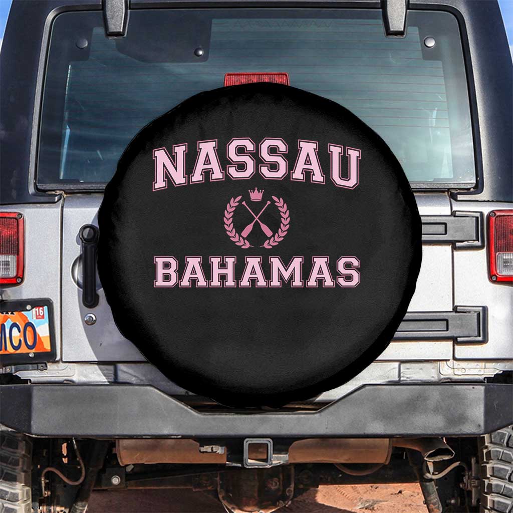 Nassau Souvenir Spare Tire Cover Bahamas Rowing Summer Vacation Girls Trip TS10 No hole Black Print Your Wear