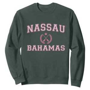 Nassau Souvenir Sweatshirt Bahamas Rowing Summer Vacation Girls Trip TS10 Dark Forest Green Print Your Wear
