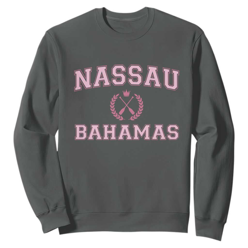 Nassau Souvenir Sweatshirt Bahamas Rowing Summer Vacation Girls Trip TS10 Dark Heather Print Your Wear