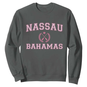 Nassau Souvenir Sweatshirt Bahamas Rowing Summer Vacation Girls Trip TS10 Dark Heather Print Your Wear