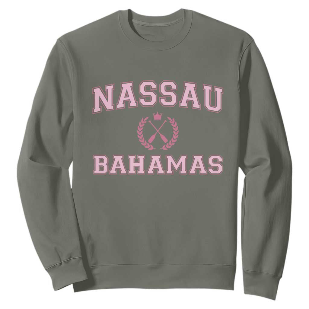 Nassau Souvenir Sweatshirt Bahamas Rowing Summer Vacation Girls Trip TS10 Military Green Print Your Wear