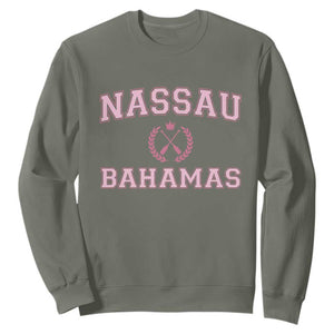 Nassau Souvenir Sweatshirt Bahamas Rowing Summer Vacation Girls Trip TS10 Military Green Print Your Wear