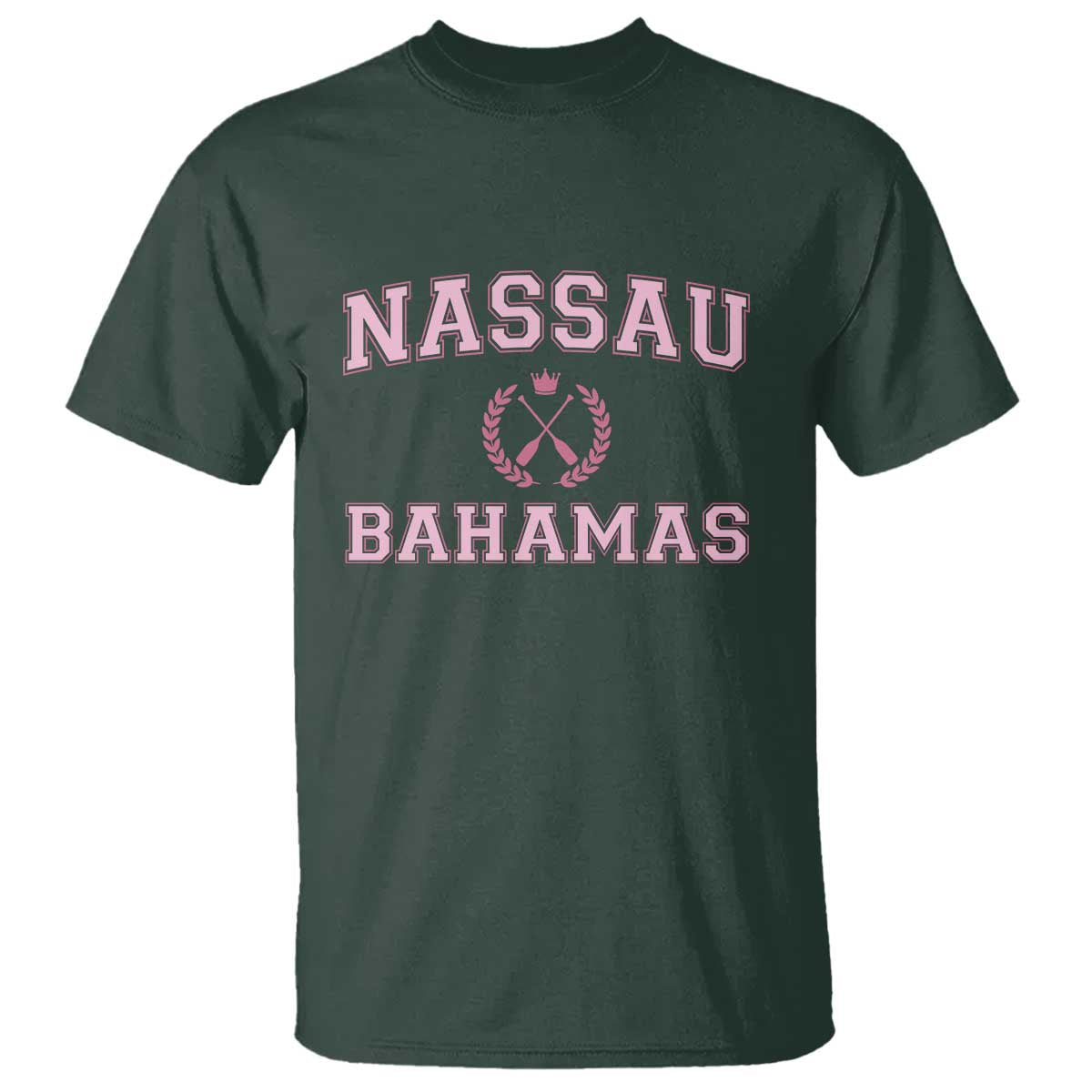 Nassau Souvenir T Shirt Bahamas Rowing Summer Vacation Girls Trip TS10 Dark Forest Green Print Your Wear