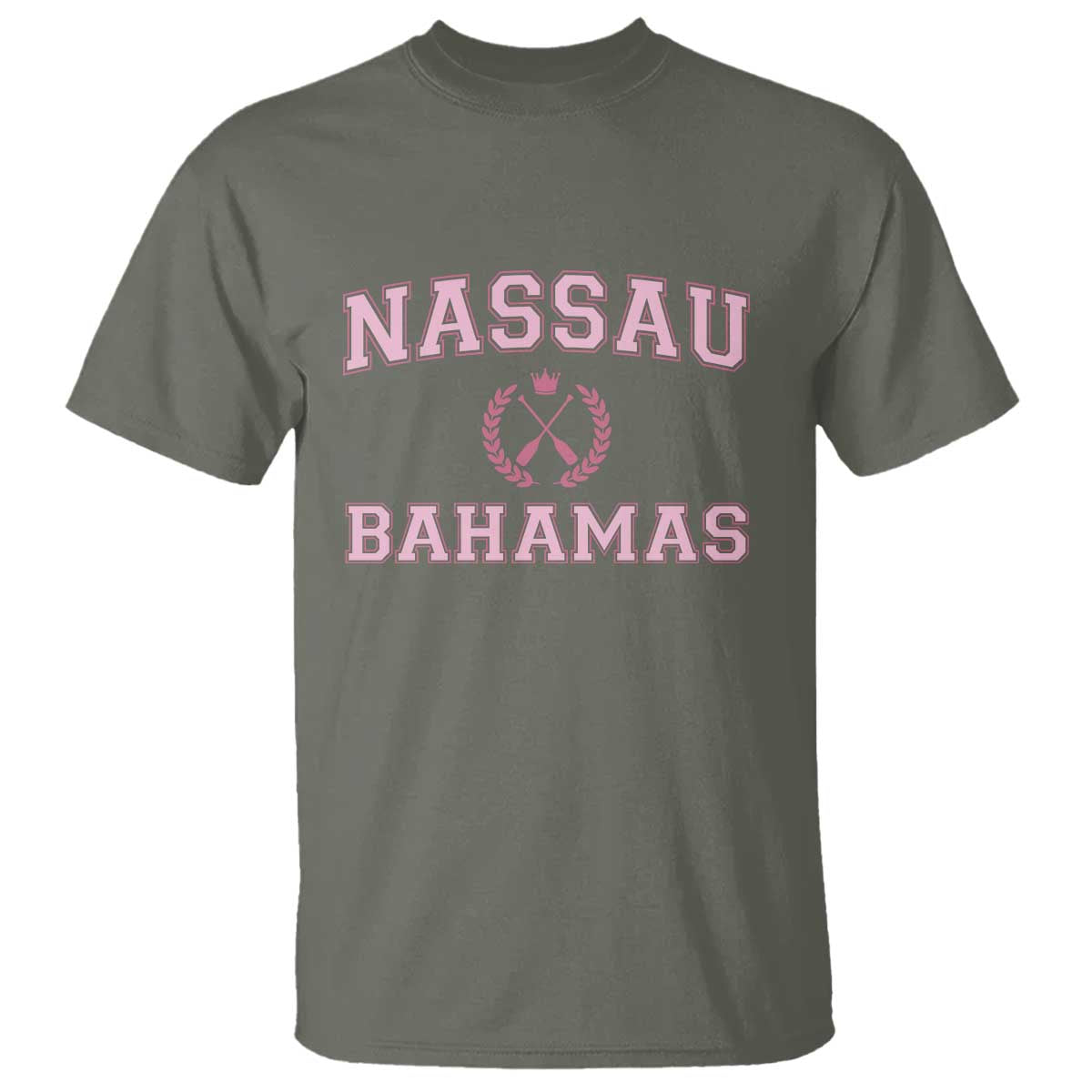 Nassau Souvenir T Shirt Bahamas Rowing Summer Vacation Girls Trip TS10 Military Green Print Your Wear