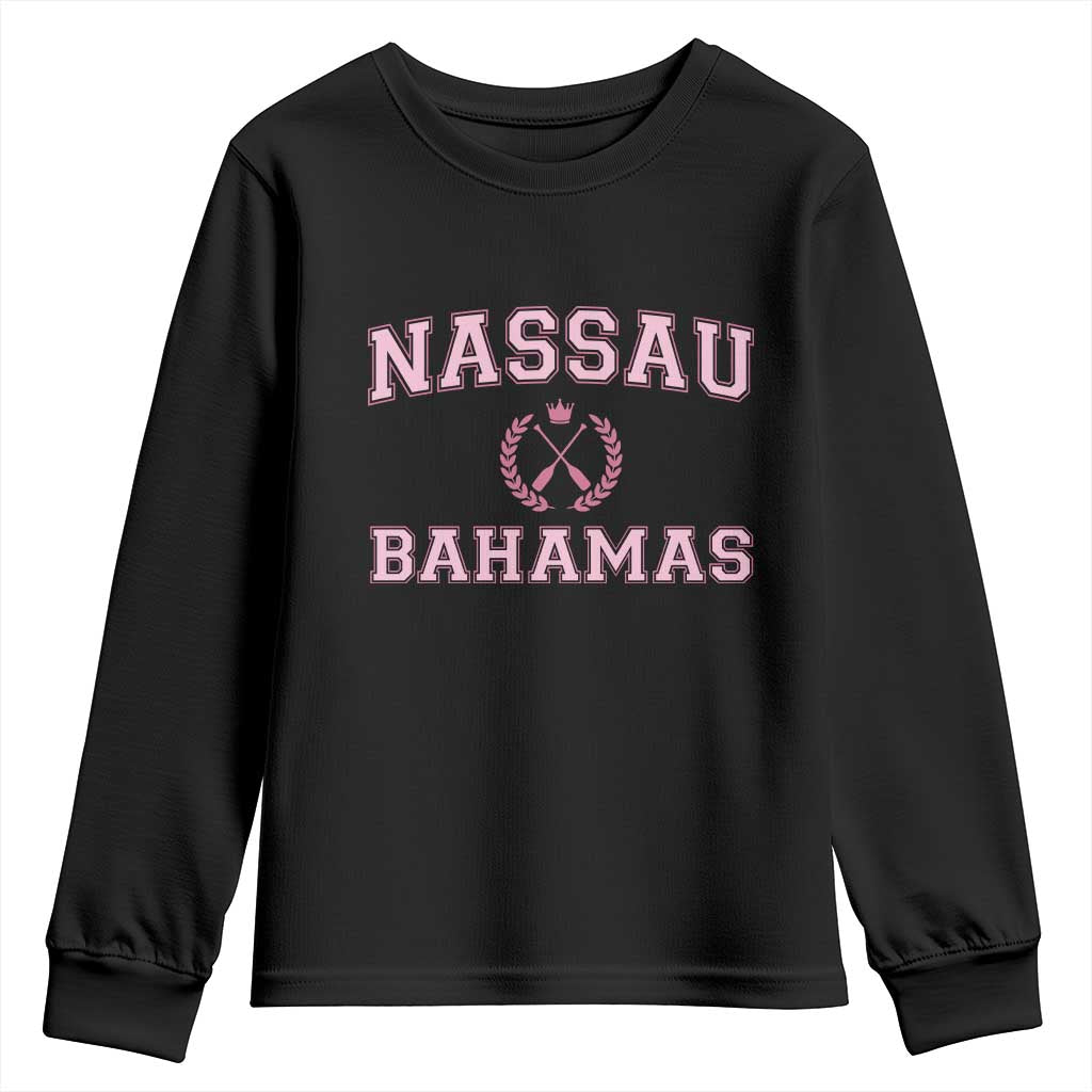 Nassau Souvenir Youth Sweatshirt Bahamas Rowing Summer Vacation Girls Trip TS10 Black Print Your Wear