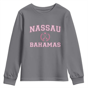 Nassau Souvenir Youth Sweatshirt Bahamas Rowing Summer Vacation Girls Trip TS10 Charcoal Print Your Wear