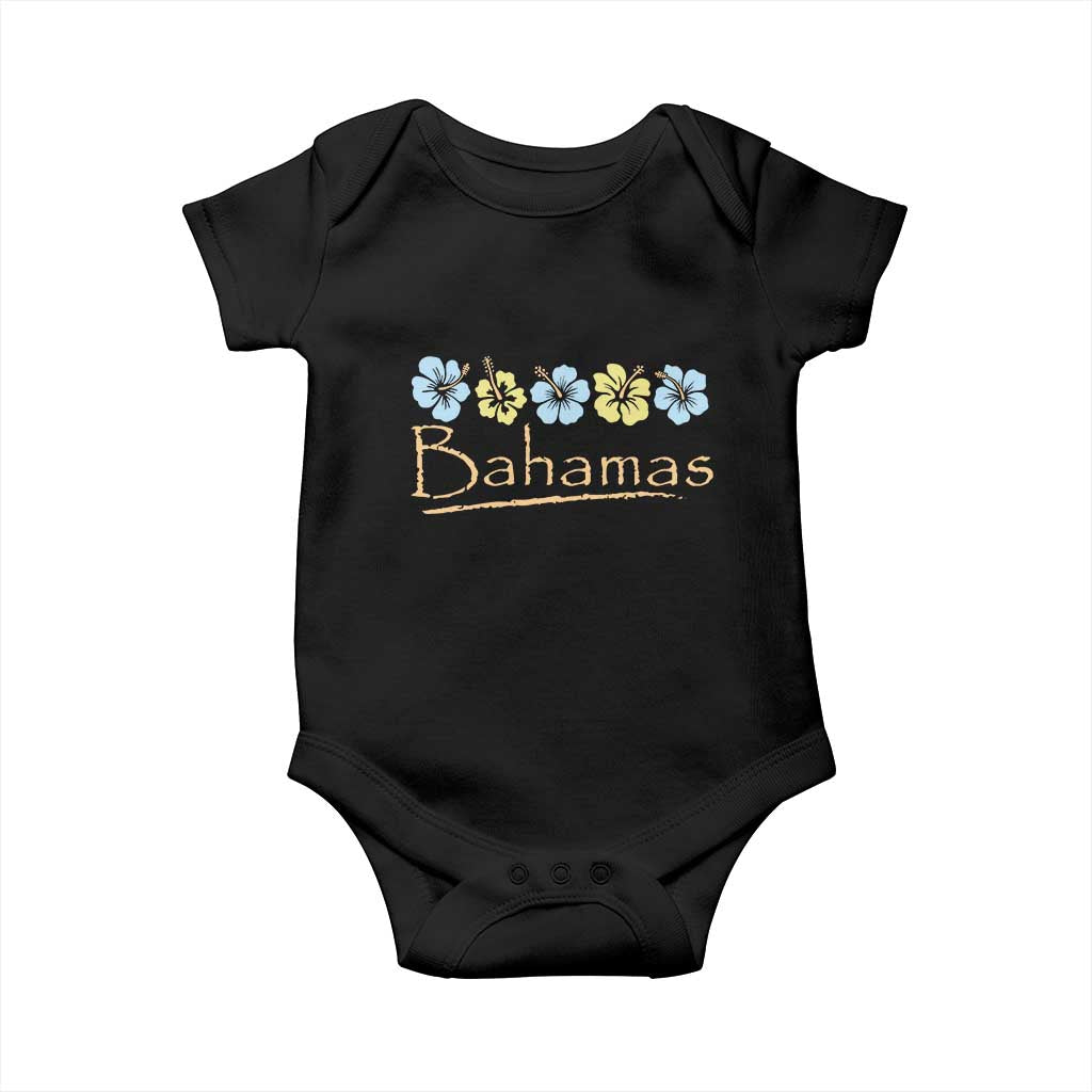Bahamas Baby Onesie Hibiscus Flower Summer Beachy Vacation TS10 Black Print Your Wear