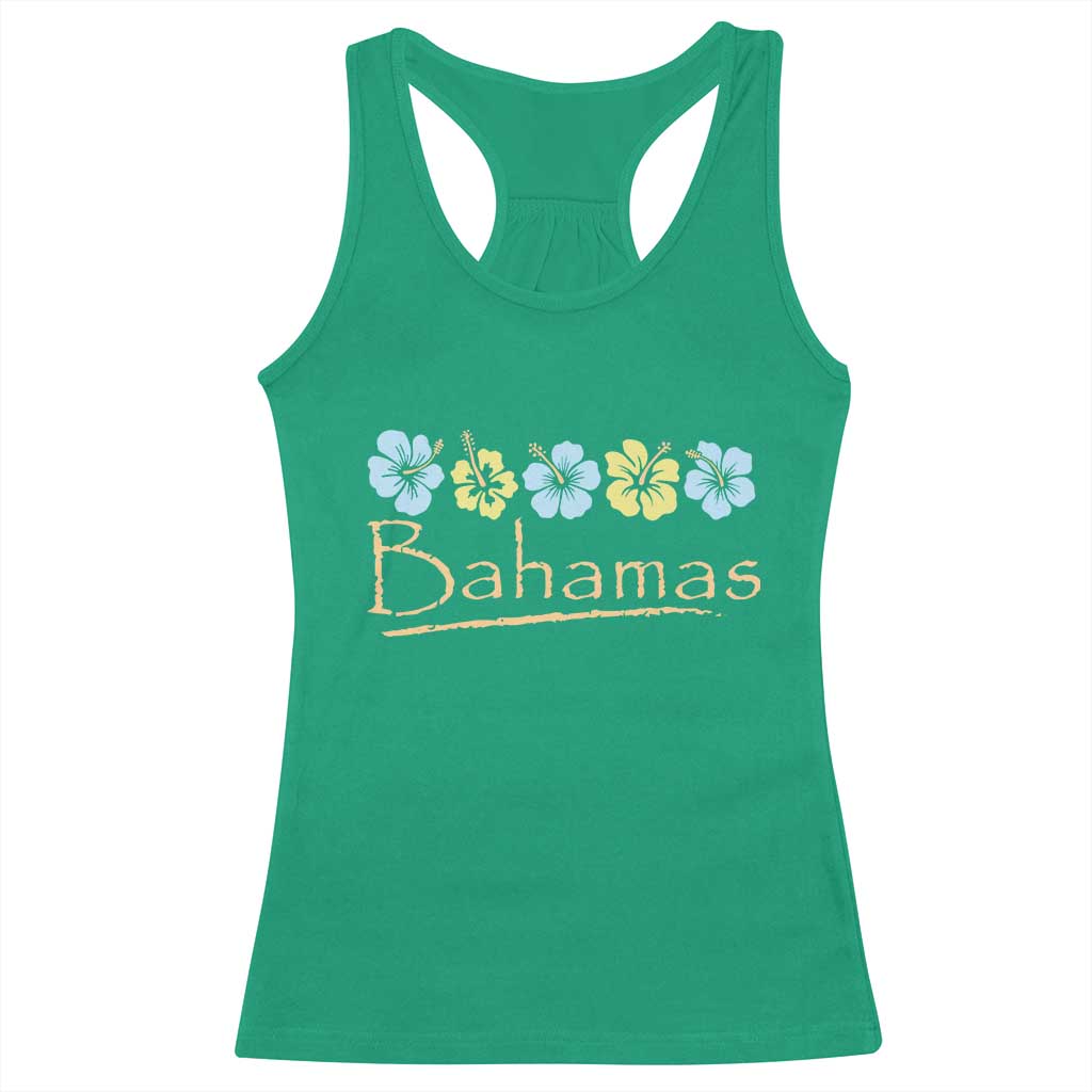 Bahamas Racerback Tank Top Hibiscus Flower Summer Beachy Vacation TS10 Irish Green Print Your Wear