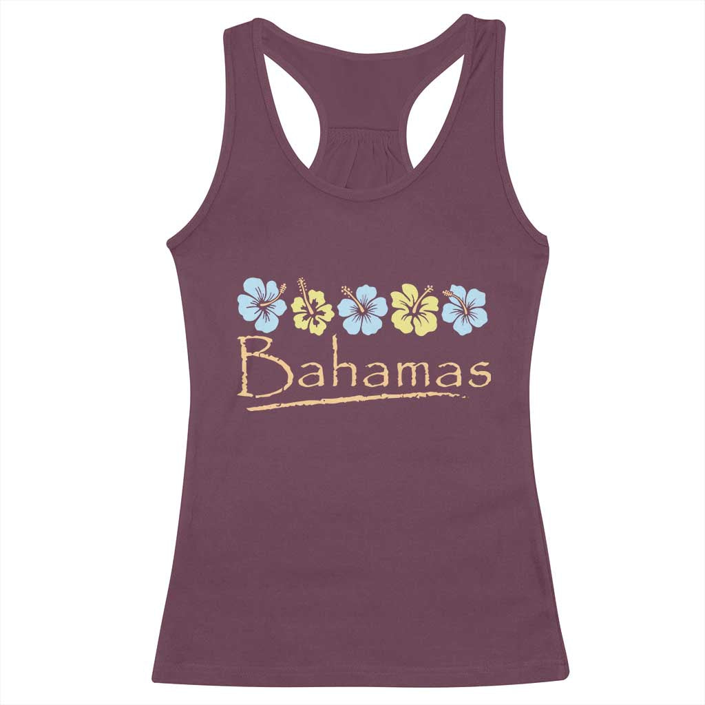 Bahamas Racerback Tank Top Hibiscus Flower Summer Beachy Vacation TS10 Maroon Print Your Wear