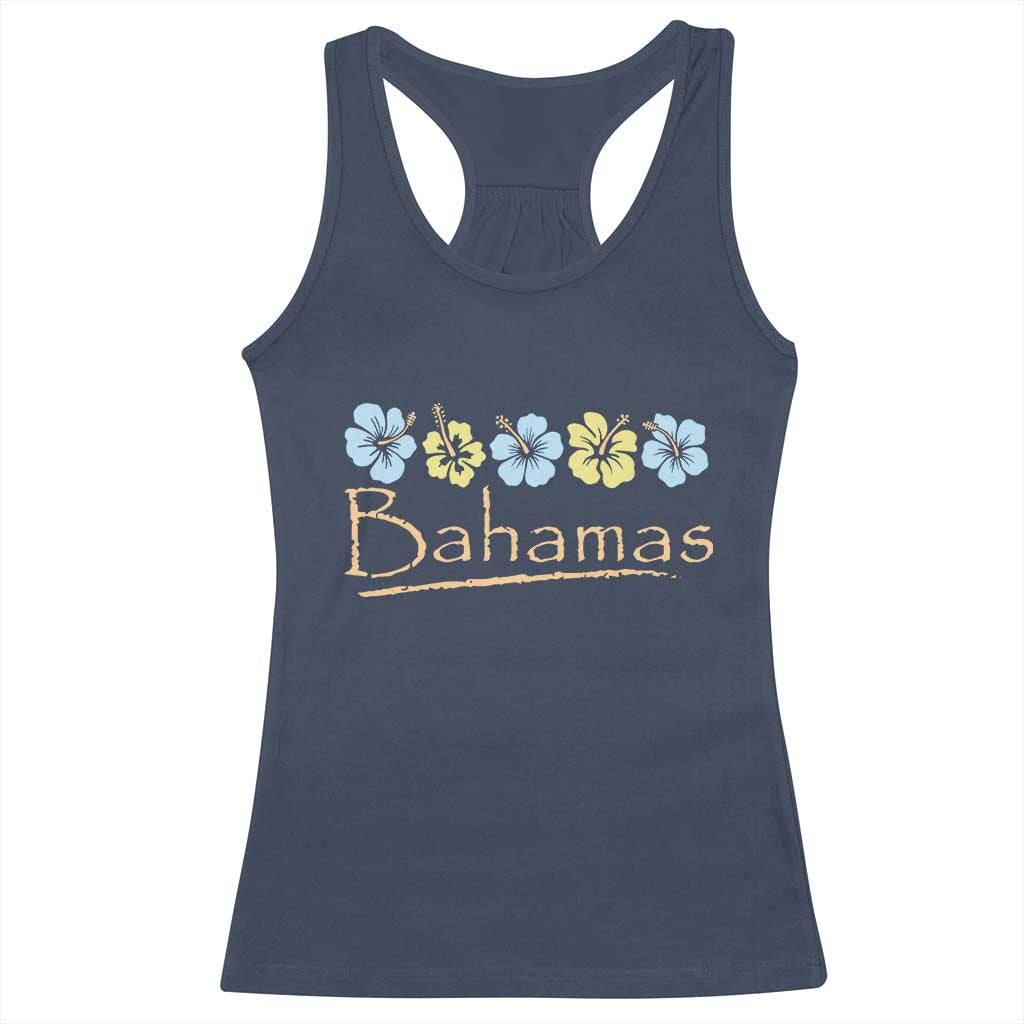 Bahamas Racerback Tank Top Hibiscus Flower Summer Beachy Vacation TS10 Navy Print Your Wear