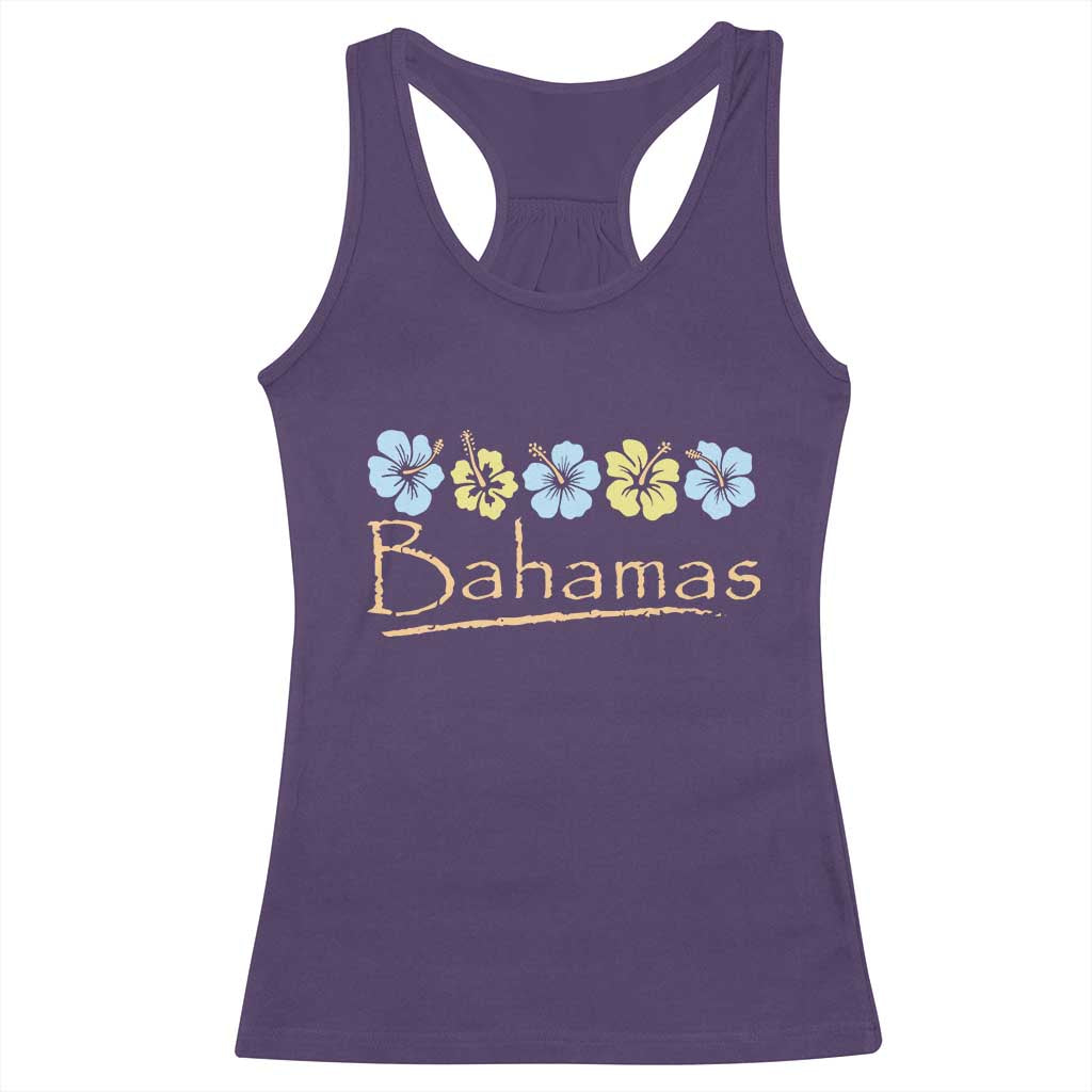 Bahamas Racerback Tank Top Hibiscus Flower Summer Beachy Vacation TS10 Purple Print Your Wear
