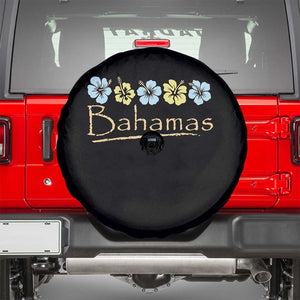 Bahamas Spare Tire Cover Hibiscus Flower Summer Beachy Vacation TS10 Black Print Your Wear
