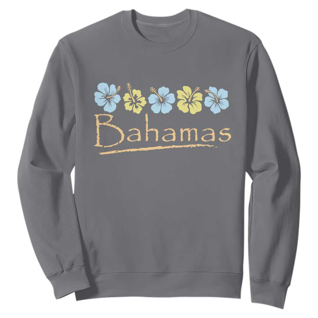 Bahamas Sweatshirt Hibiscus Flower Summer Beachy Vacation TS10 Charcoal Print Your Wear