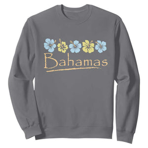 Bahamas Sweatshirt Hibiscus Flower Summer Beachy Vacation TS10 Charcoal Print Your Wear