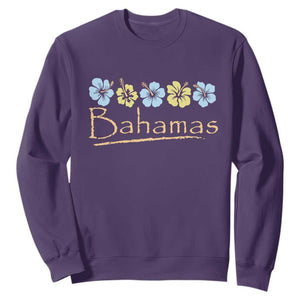 Bahamas Sweatshirt Hibiscus Flower Summer Beachy Vacation TS10 Purple Print Your Wear