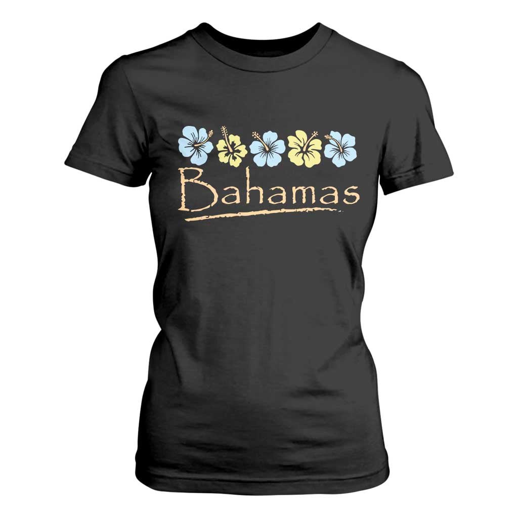 Bahamas T Shirt For Women Hibiscus Flower Summer Beachy Vacation TS10 Black Print Your Wear