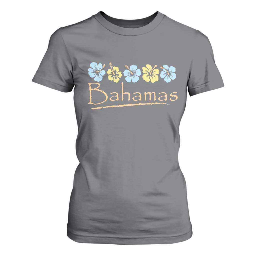 Bahamas T Shirt For Women Hibiscus Flower Summer Beachy Vacation TS10 Charcoal Print Your Wear