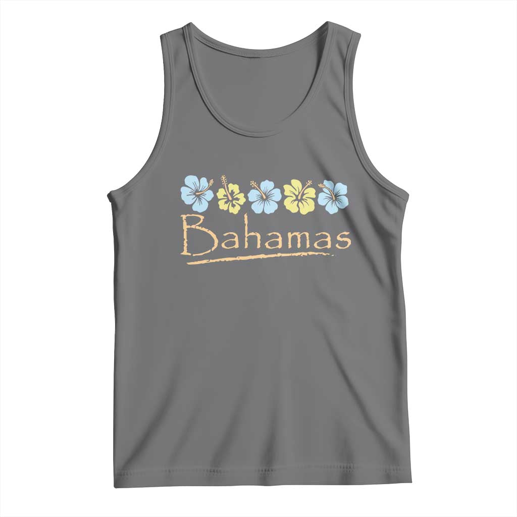 Bahamas Tank Top Hibiscus Flower Summer Beachy Vacation TS10 Black Heather Print Your Wear