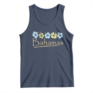 Bahamas Tank Top Hibiscus Flower Summer Beachy Vacation TS10 Navy Print Your Wear