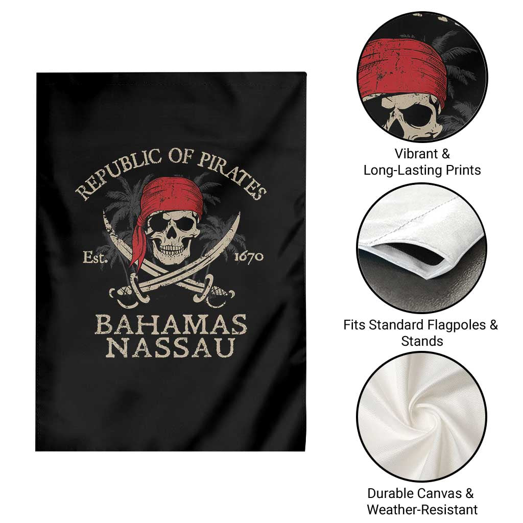 Republic Of Pirates Nassau Bahamas Garden Flag Vintage Caribbean Summer Vacation TS10 Print Your Wear