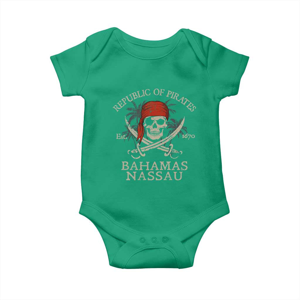 Republic Of Pirates Nassau Bahamas Baby Onesie Vintage Caribbean Summer Vacation TS10 Irish Green Print Your Wear