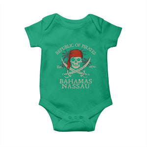 Republic Of Pirates Nassau Bahamas Baby Onesie Vintage Caribbean Summer Vacation TS10 Irish Green Print Your Wear