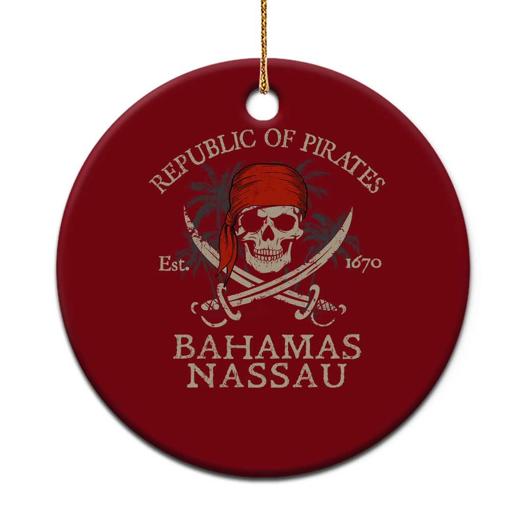 Republic Of Pirates Nassau Bahamas Ceramic Ornament Vintage Caribbean Summer Vacation TS10 1pc Red Print Your Wear