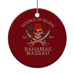 Republic Of Pirates Nassau Bahamas Ceramic Ornament Vintage Caribbean Summer Vacation TS10 1pc Red Print Your Wear