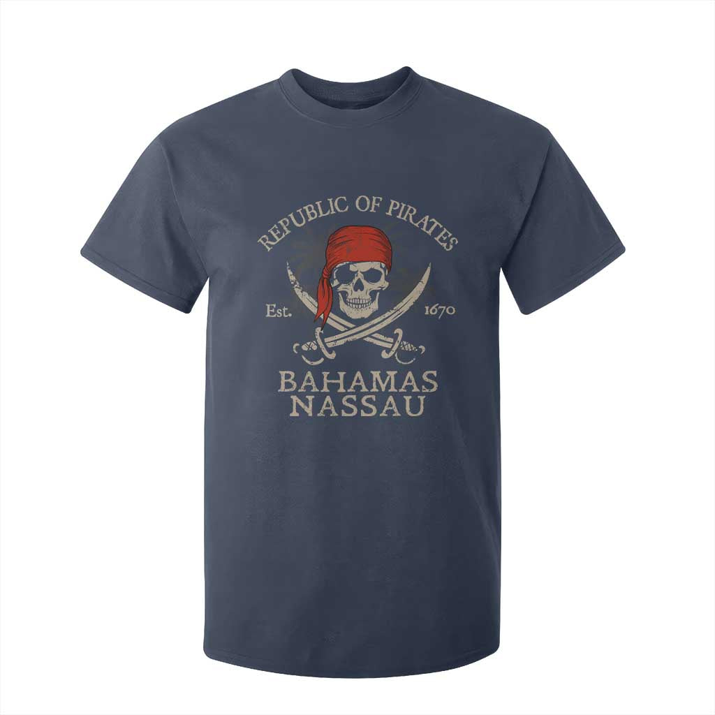 Republic Of Pirates Nassau Bahamas T Shirt For Kid Vintage Caribbean Summer Vacation TS10 Navy Print Your Wear