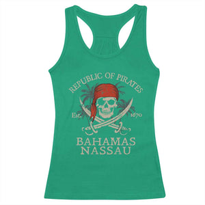Republic Of Pirates Nassau Bahamas Racerback Tank Top Vintage Caribbean Summer Vacation TS10 Irish Green Print Your Wear