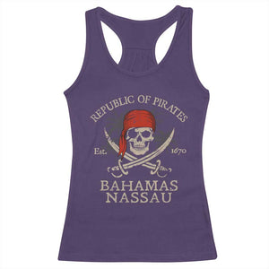 Republic Of Pirates Nassau Bahamas Racerback Tank Top Vintage Caribbean Summer Vacation TS10 Purple Print Your Wear