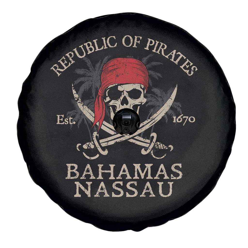 Republic Of Pirates Nassau Bahamas Spare Tire Cover Vintage Caribbean Summer Vacation TS10 Print Your Wear