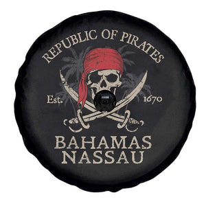 Republic Of Pirates Nassau Bahamas Spare Tire Cover Vintage Caribbean Summer Vacation TS10 Print Your Wear