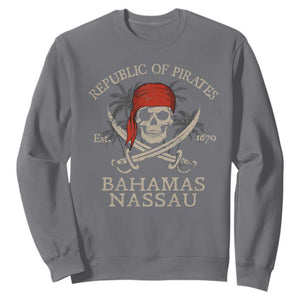 Republic Of Pirates Nassau Bahamas Sweatshirt Vintage Caribbean Summer Vacation TS10 Charcoal Print Your Wear