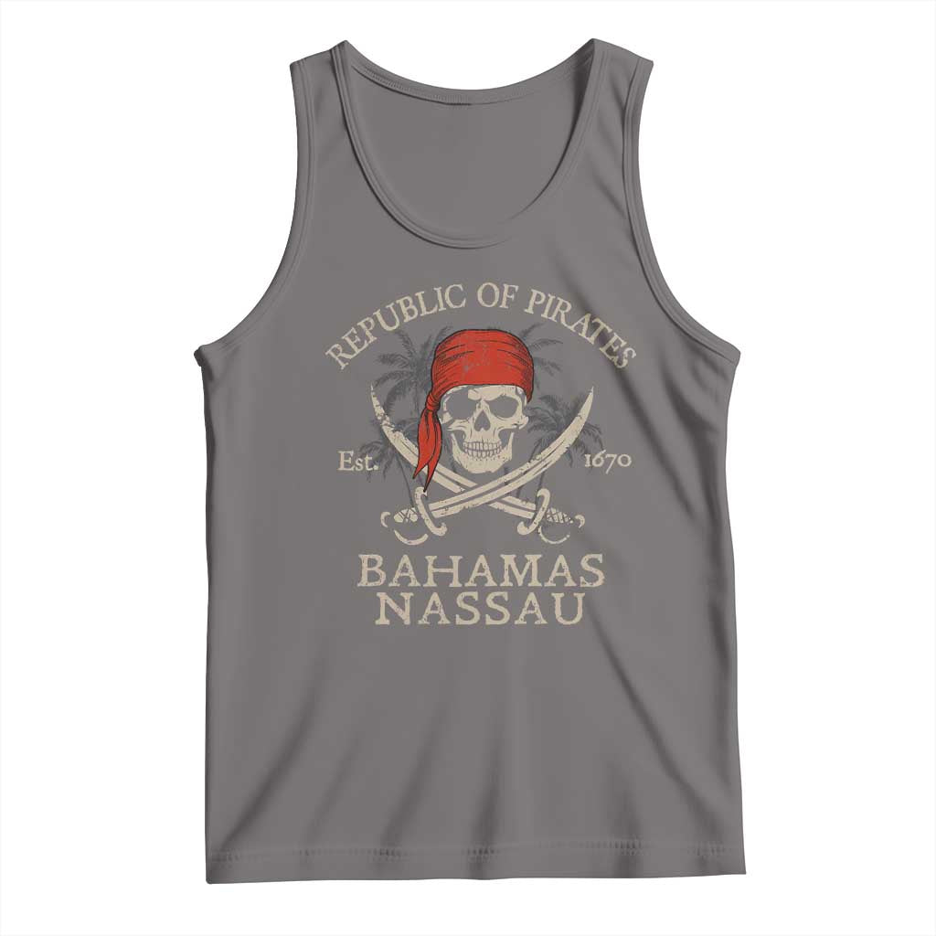 Republic Of Pirates Nassau Bahamas Tank Top Vintage Caribbean Summer Vacation TS10 Deep Heather Print Your Wear