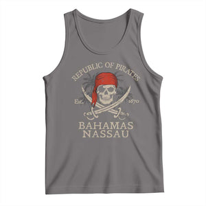Republic Of Pirates Nassau Bahamas Tank Top Vintage Caribbean Summer Vacation TS10 Deep Heather Print Your Wear