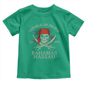 Republic Of Pirates Nassau Bahamas Toddler T Shirt Vintage Caribbean Summer Vacation TS10 Irish Green Print Your Wear