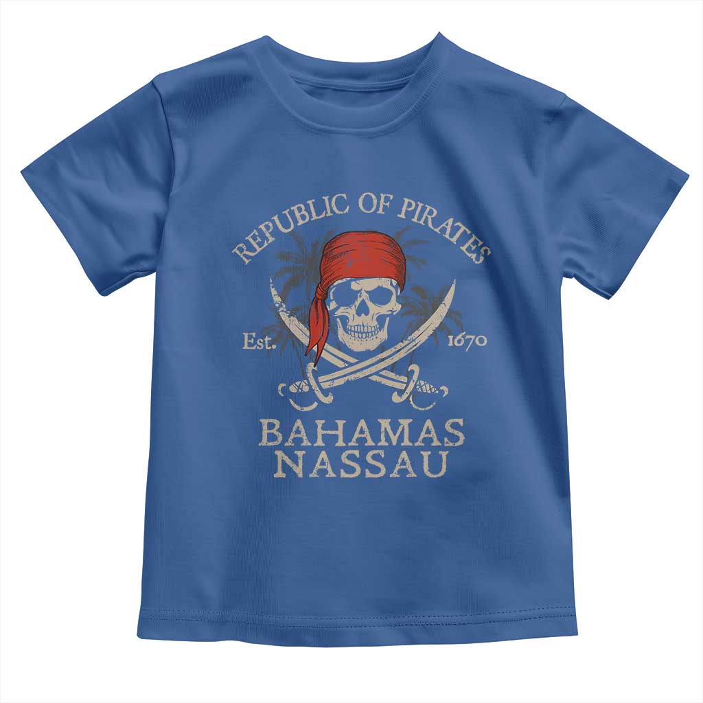 Republic Of Pirates Nassau Bahamas Toddler T Shirt Vintage Caribbean Summer Vacation TS10 Royal Blue Print Your Wear