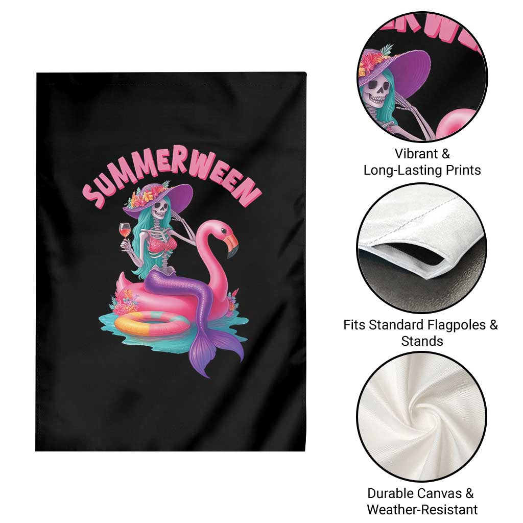 Summerween Mermaid Skeleton Garden Flag Beach Flamingo Halloween Girl TS10 Print Your Wear