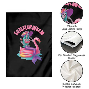 Summerween Mermaid Skeleton Garden Flag Beach Flamingo Halloween Girl TS10 Print Your Wear