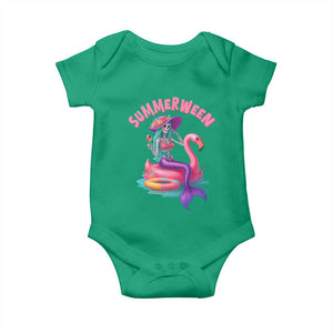 Summerween Mermaid Skeleton Baby Onesie Beach Flamingo Halloween Girl TS10 Irish Green Print Your Wear