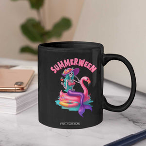 Summerween Mermaid Skeleton Coffee Mug Beach Flamingo Halloween Girl TS10 Print Your Wear