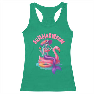 Summerween Mermaid Skeleton Racerback Tank Top Beach Flamingo Halloween Girl TS10 Irish Green Print Your Wear
