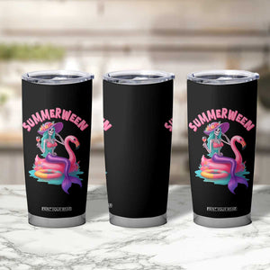 Summerween Mermaid Skeleton Tumbler Cup Beach Flamingo Halloween Girl TS10 Print Your Wear