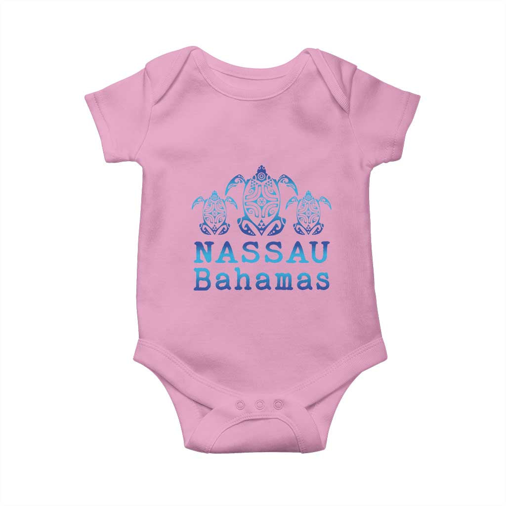 Nassau Souvenir Baby Onesie Sea Turtle Bahamas Beach Vacation TS10 Light Pink Print Your Wear