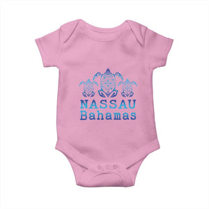 Nassau Souvenir Baby Onesie Sea Turtle Bahamas Beach Vacation TS10 Light Pink Print Your Wear